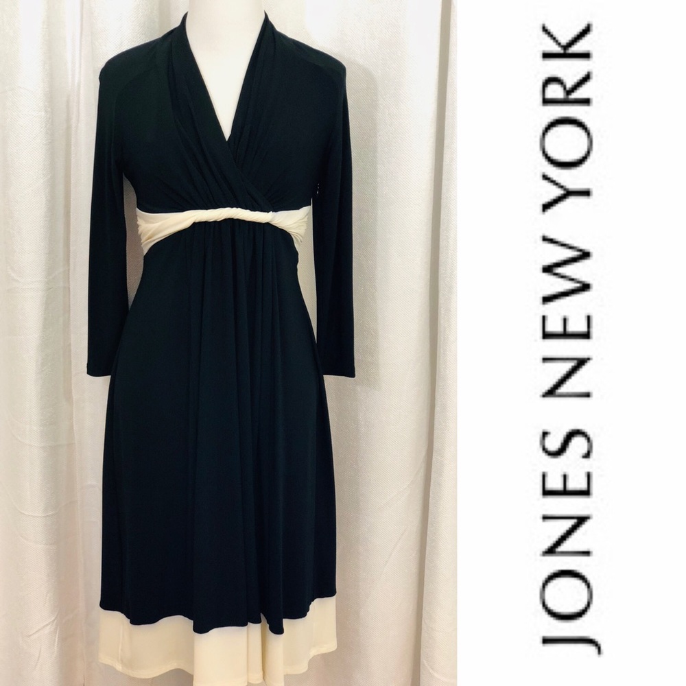 JONES NEW YORK Black & White Cocktail Dress